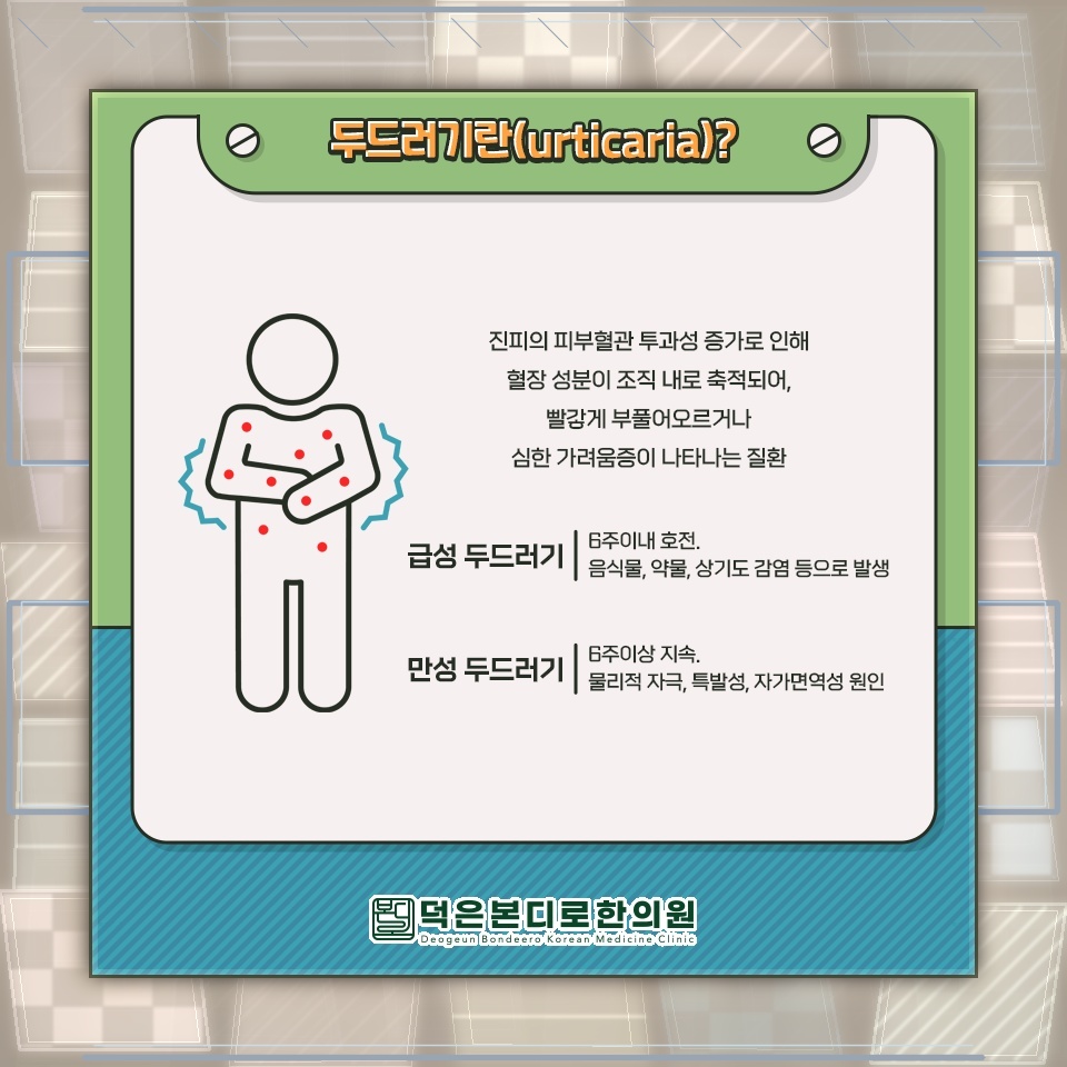 반복되는 두드러기, 증상 양상에 따른 유형 살펴보기