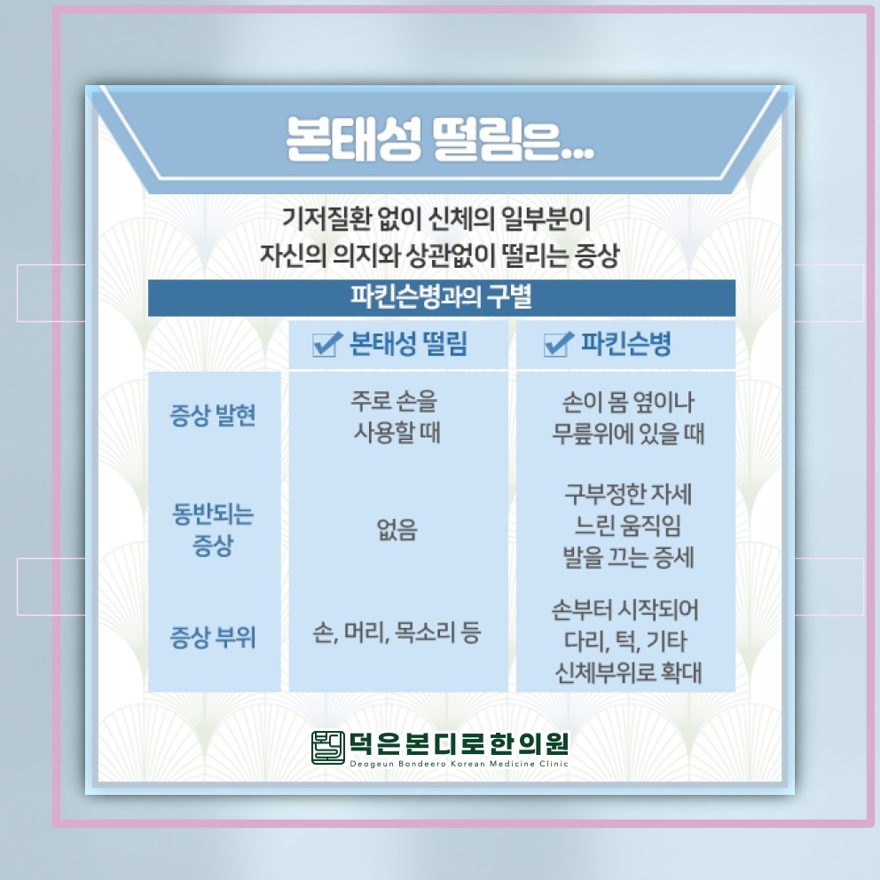 본태성떨림에서 관찰되는 떨림의 양상과 변화